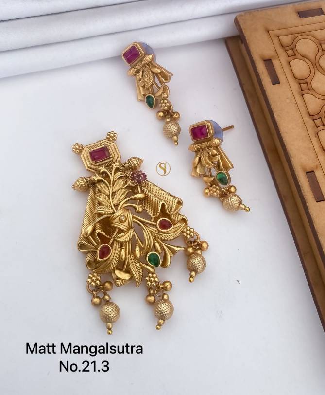 Accessories Matt Mangalsutra Pendal With Butti Set 3
